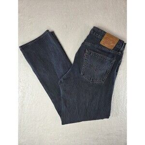 Levis 501 Original Fit Jeans Mens 34x34 Dark Wash Indigo Button Fly Straight Leg